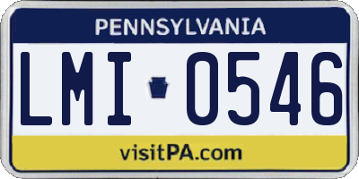 PA license plate LMI0546