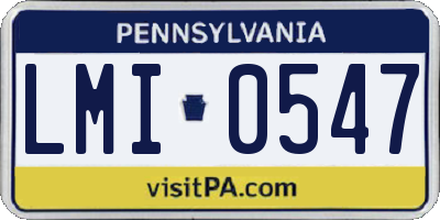 PA license plate LMI0547