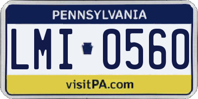 PA license plate LMI0560