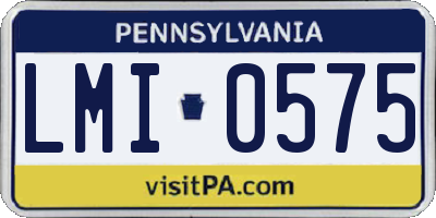 PA license plate LMI0575