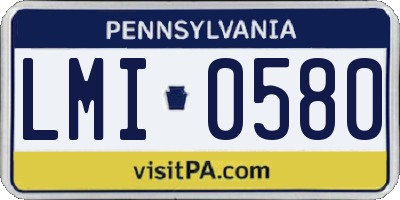 PA license plate LMI0580