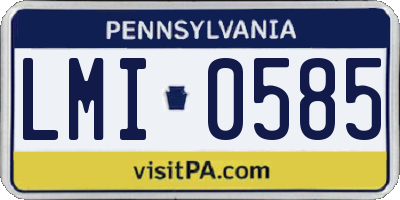 PA license plate LMI0585
