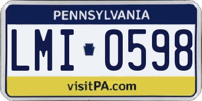 PA license plate LMI0598