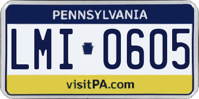 PA license plate LMI0605
