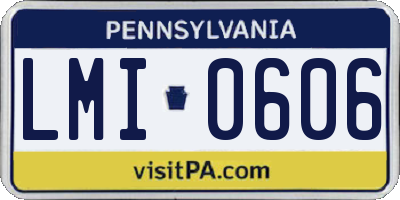 PA license plate LMI0606