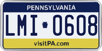 PA license plate LMI0608