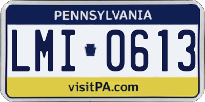 PA license plate LMI0613
