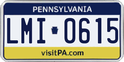 PA license plate LMI0615