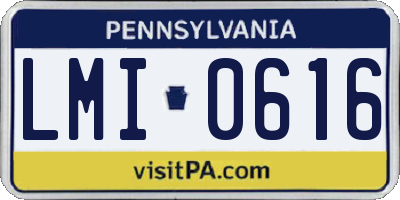 PA license plate LMI0616
