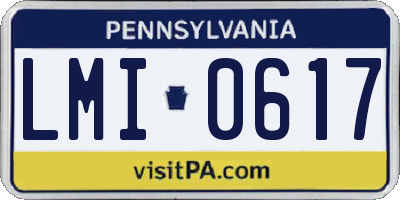 PA license plate LMI0617