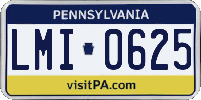 PA license plate LMI0625