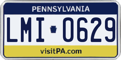 PA license plate LMI0629