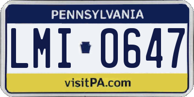 PA license plate LMI0647