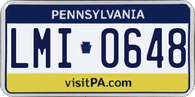 PA license plate LMI0648