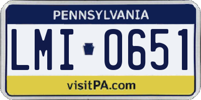 PA license plate LMI0651