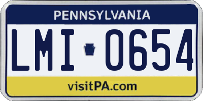 PA license plate LMI0654