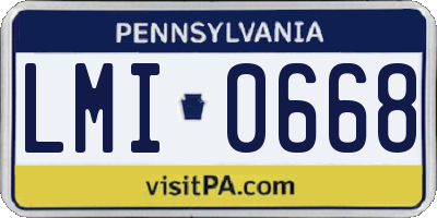 PA license plate LMI0668