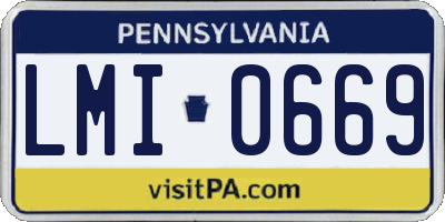 PA license plate LMI0669