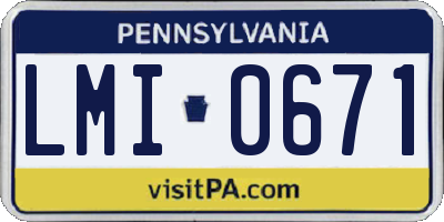PA license plate LMI0671