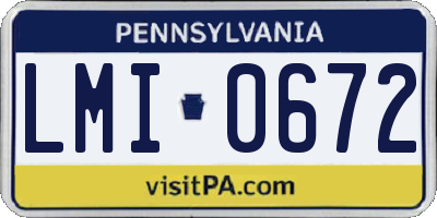 PA license plate LMI0672