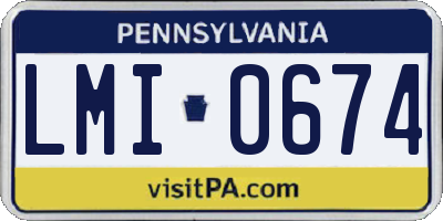PA license plate LMI0674
