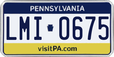 PA license plate LMI0675
