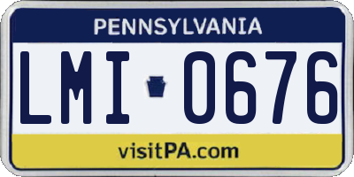 PA license plate LMI0676