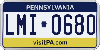 PA license plate LMI0680