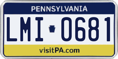PA license plate LMI0681