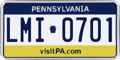 PA license plate LMI0701