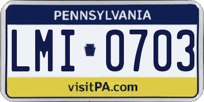 PA license plate LMI0703