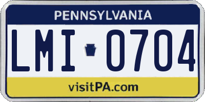 PA license plate LMI0704