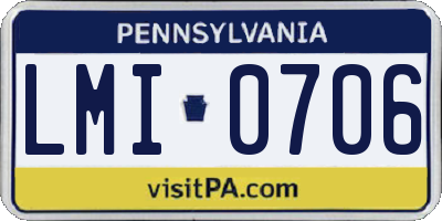 PA license plate LMI0706