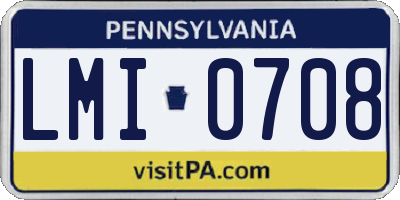 PA license plate LMI0708
