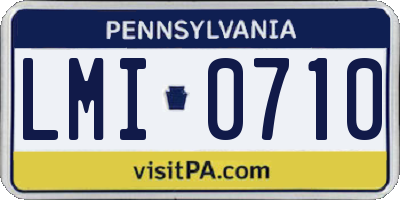 PA license plate LMI0710