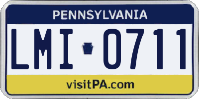 PA license plate LMI0711
