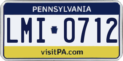 PA license plate LMI0712