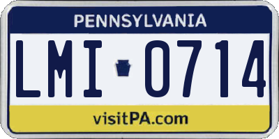 PA license plate LMI0714