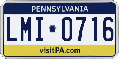 PA license plate LMI0716
