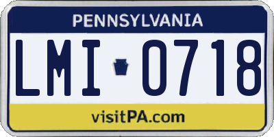 PA license plate LMI0718