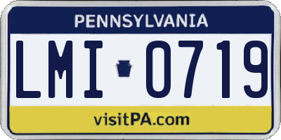 PA license plate LMI0719