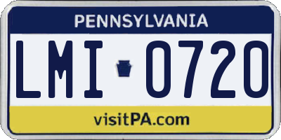 PA license plate LMI0720