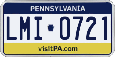 PA license plate LMI0721