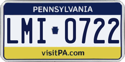 PA license plate LMI0722