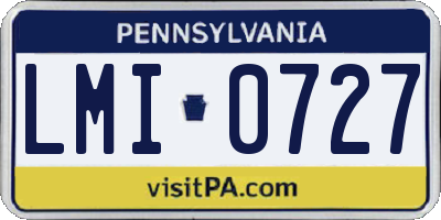 PA license plate LMI0727
