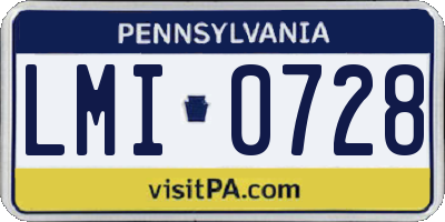 PA license plate LMI0728