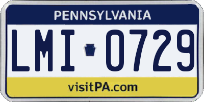 PA license plate LMI0729