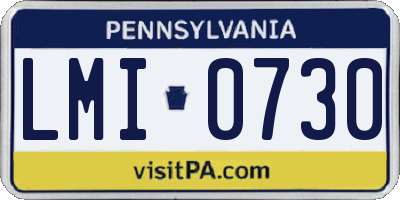 PA license plate LMI0730