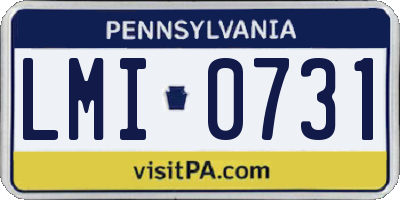 PA license plate LMI0731