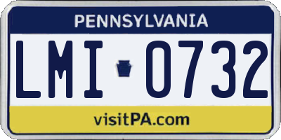 PA license plate LMI0732